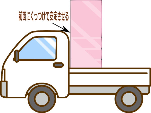 軽トラで冷蔵庫を運ぶ場合の乗せる場所
